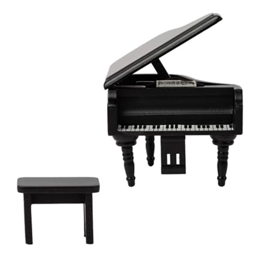 SUPVOX Miniatur Holzklavier Modell mit Realistischer Oberfläche Puppenhaus Möbel Dekoration Kleines Zubehör für Mini Haus Einfach zu Lagern Lebendige Gestaltung in Schwarz von Supvox