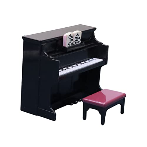 SUPVOX Miniatur Klavier Modell mit Hocker Puppenhaus Dekoration Kunststoffspielzeug Detailreich und Realistisch für Sammler Fördert Fantasie und Kognitive Fähigkeiten SUPVOX Miniatur Klavier Modell mit Hocker Puppenhaus Dekoration Kunststoffspielzeug Detailreich und Realistisch für Sammler Fördert Fantasie und Kognitive Fähigkeiten von Supvox