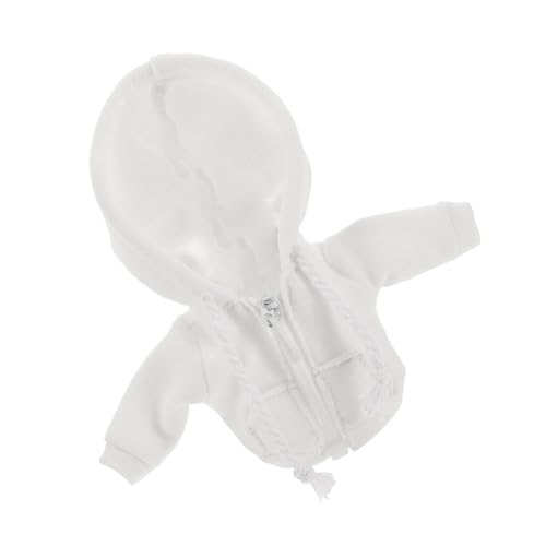 SUPVOX Miniatur Puppen Hoodie Weiß Doll Outerwear DIY Anziehkleidung Niedliche Details Passend für Kleine Puppen Sammler von Supvox