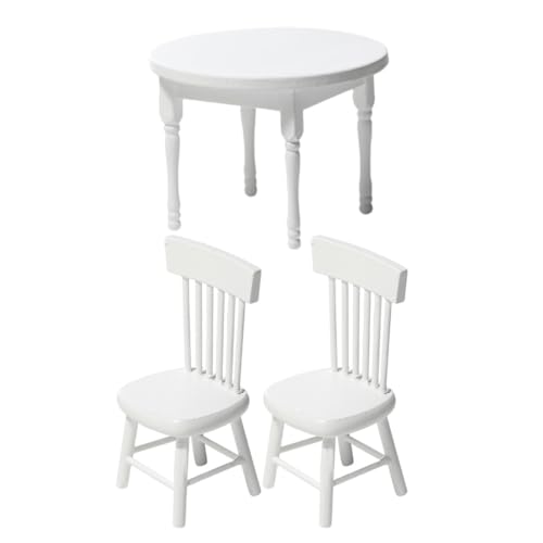SUPVOX Miniatur Puppenhaus Möbel Weiß Miniatur Tisch und Stühle Dollhouse Accessory Kreatives Geschenk von Supvox
