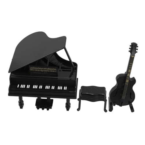 SUPVOX Miniatur Puppenhaus Musikinstrument Set mit Realistischen Details Miniatur Flügel und Gitarre Dekoratives Zubehör für Puppenhaus Sammlung und Musikliebhaber von Supvox