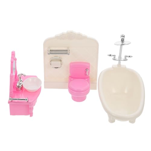 SUPVOX Miniatur Puppenhausmöbel Teiliges Badezimmer mit Badewanne Toilette und Waschbecken Realistisches Micro Landscape Zubehör für DIY Dekoration und Fotorequisite von Supvox