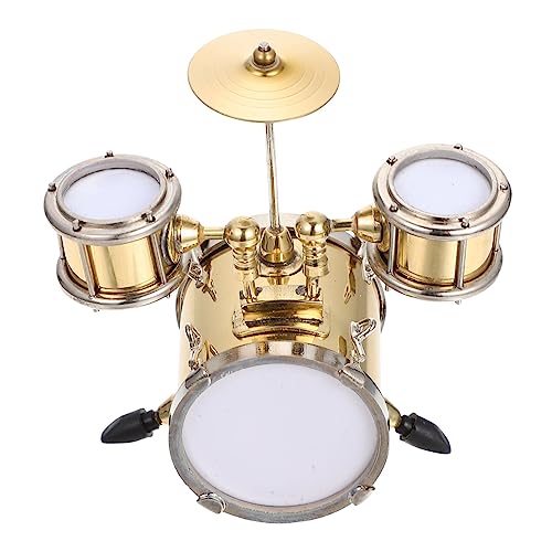 SUPVOX Miniatur Schlagzeug Modell Musikinstrument Kreative Nachbildung für Puppenhaus Dekoration Kleines Trommelset Fantasie und Musikalischen Interessen von Jungen und Mädchen von Supvox