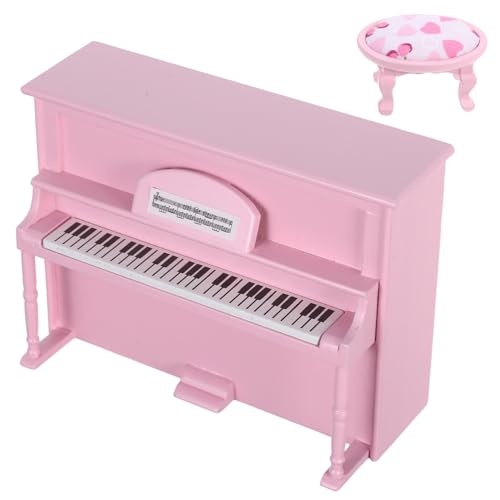 SUPVOX Miniatur-puppenhausmöbel Maßstab Mini Piano mit Hocker Musik-Ornament Puppenhaus Dekoration Realistisches Klaviermodell für Wohnzimmer Kinderzimmer von Supvox