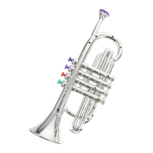 SUPVOX Musikinstrument Trompete aus Kunststoff Realistisch Silber Einfach zu Bedienen Fördert Musikalisches Interesse bei Jungen und Mädchen für Partys und Festivals von Supvox