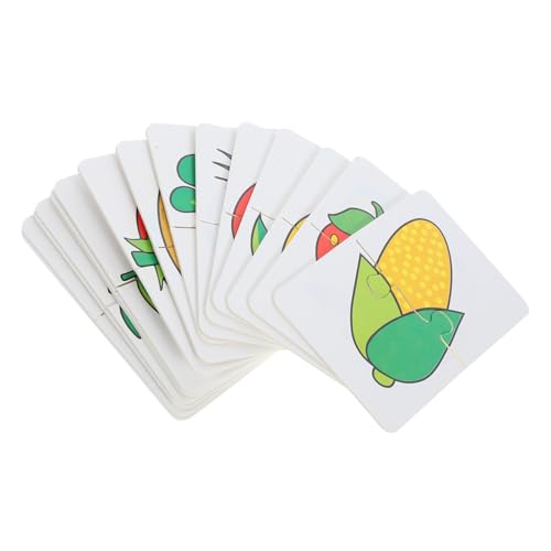 SUPVOX Pädagogische Puzzle Spielkarten mit Obst Gemüse Motiven Bunte Lernkarten für Fördert Feinmotorik Farberkennung Gedächtnis Auge Hand koordination Kognitives Lernspielzeug für von Supvox