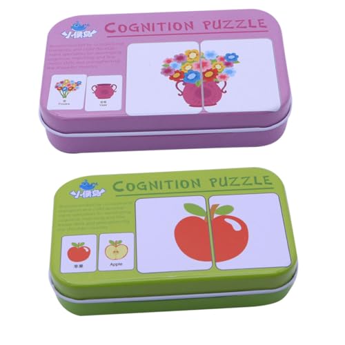 SUPVOX Pädagogisches Puzzle Spiel Early Educational Toys mit Früchten und Alltagsgegenständen Lernspielzeug für Kleinkinder Vorschule Kognitive Karten Fördert Wahrnehmung und Eltern von Supvox