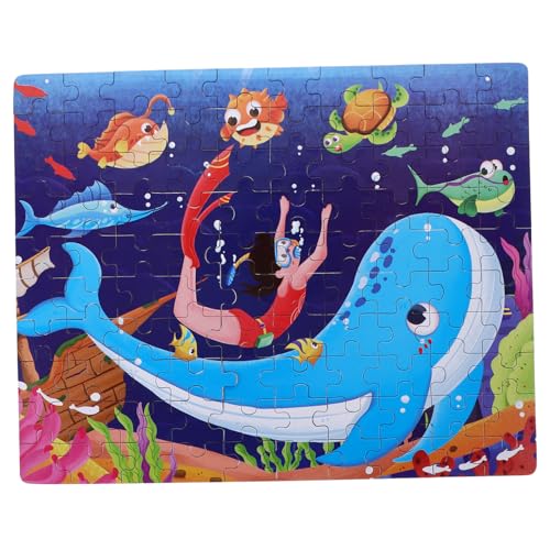 SUPVOX Papierpuzzle Teile Meereswelt Motiv Pädagogisches Jigsaw Puzzle für Jahre Buntes Lernspielzeug zur Feinmotorik und Beobachtungsgabe von Supvox