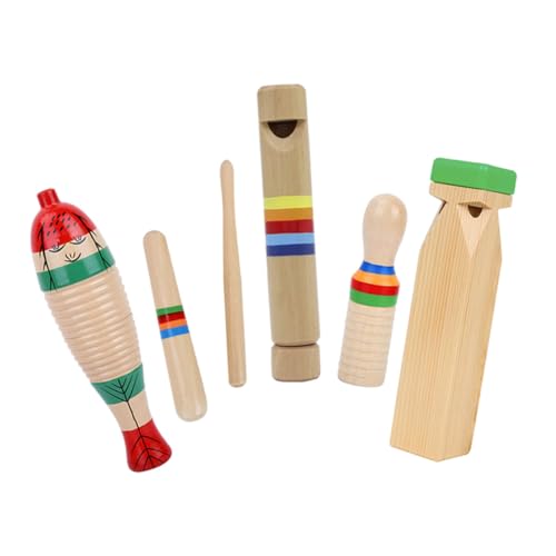 SUPVOX Percussion Instrument Holzspielzeug mit Zugpfeife Fischfrosch Raspel Trommel für Frühe Musikalische und Hand Augen Koordination als Musikinstrument SUPVOX Percussion Instrument Holzspielzeug mit Zugpfeife Fischfrosch Raspel Trommel für Frühe Musikalische und Hand Augen Koordination als Musikinstrument von Supvox