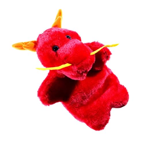 SUPVOX Plüsch Drache Handpuppe Kuscheltier Interaktiv Storytelling Geschenk Rot Cartoon Handpuppe Spiel für Kommunikation und Fantasieentwicklung von Supvox