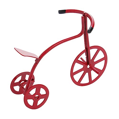 SUPVOX Mini Tricycle Modell Aus Dekoratives Spielzeug Für Miniaturhäuser Kreatives Rotes Dreirad Für Kinderzimmer Und Freunde von Supvox