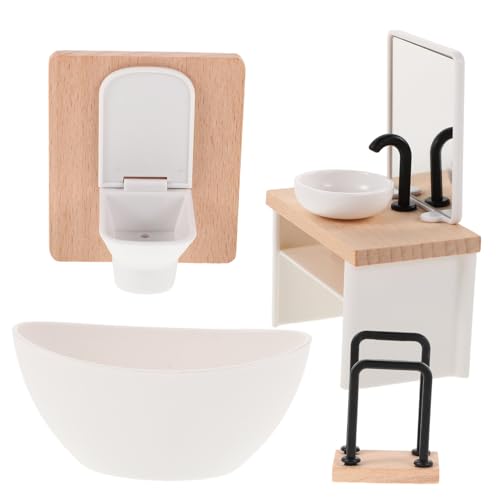 SUPVOX Puppenhaus Badezimmer Teilig mit Badewanne Waschbecken Toilette und Schrank Realistisches Miniatur Holzspielzeug für Detailreiches Puppenhaus Zubehör für Kreatives Rollenspiel SUPVOX Puppenhaus Badezimmer Teilig mit Badewanne Waschbecken Toilette und Schrank Realistisches Miniatur Holzspielzeug für Detailreiches Puppenhaus Zubehör für Kreatives Rollenspiel von Supvox