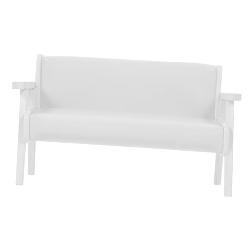 SUPVOX Puppenhaus Dekoration Weißes Miniaturmöbel Vintage Sofa Stuhl Modell für Schlafzimmer und Wohnzimmer Realistisches Design Glatte Oberfläche Stabil und Dekorativ von Supvox