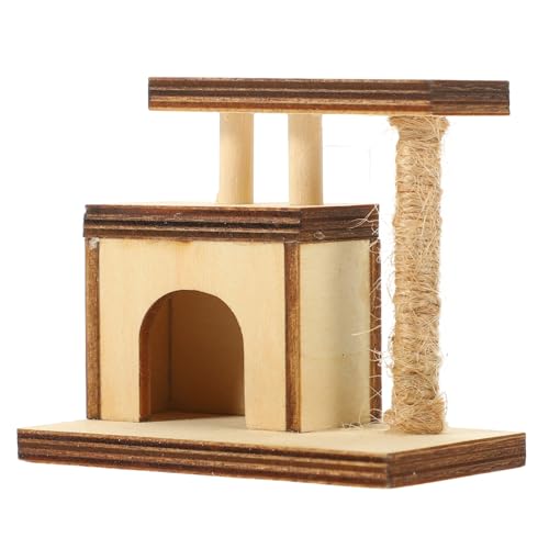 SUPVOX Puppenhaus Katzenbaum Modell Realistisches Holz Möbel Glatte Oberfläche Kreatives für Dekoratives Zubehör für Puppenhaus Szenen von Supvox