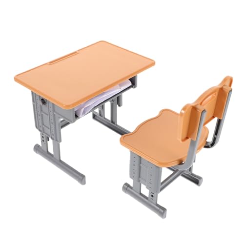 SUPVOX Puppenhaus Minimodell Schulbedarf Für Miniatur Wohnzimmer Spielset Miniatur Szenenmodell Puppenhaustisch Heimeinrichtung Möbelmodell Orange von Supvox