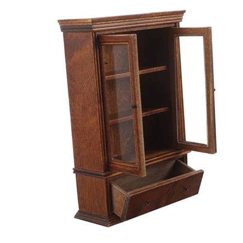 SUPVOX Puppenhaus Möbel Aufbewahrungsschrank Holz Miniatur Schrank Wohnzimmer Realistische Details Passend für Puppenhaus Zubehör von Supvox