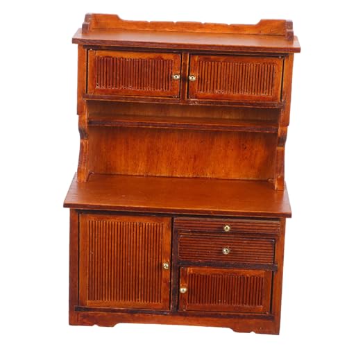 SUPVOX Puppenhaus Regal Retro Bücherregal DIY Aufbewahrungsschrank für Vielseitige Dekoration und Platzsparende Organisation Einfach Montierbar Realistische Puppenhausmöbel von Supvox