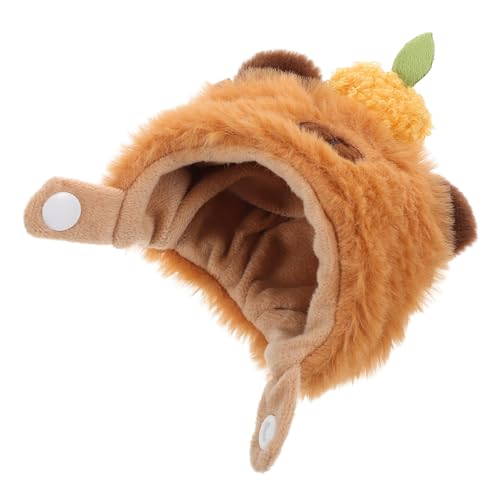 SUPVOX Puppenkleidung Tierkostüm Hut Halloween-puppenhut Kuscheltier Hut Meerschweinchen-kostümhut Ausgefallener Kleiderhut Halloween Kostümhut Cosplay-Partyhut Plüsch Hellbraun von Supvox