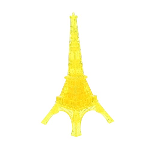 SUPVOX Puzzle Eiffelturm Modell aus Stabilem Kunststoff Pädagogisches Bauspielzeug für Erwachsene und Feine Motorik und Räumliches Denken Fördernd Glatte Bausteine Gelb von Supvox