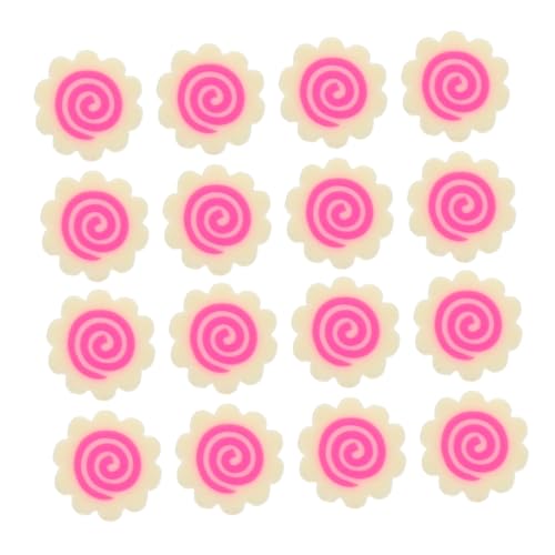 SUPVOX Realistische Miniatur Narutomaki Scheiben Soft Clay Sprinkles für DIY Nagelkunst Kuchen Dekoration Japanische Essensnachbildung Handgemachte Bastelmaterialien von Supvox