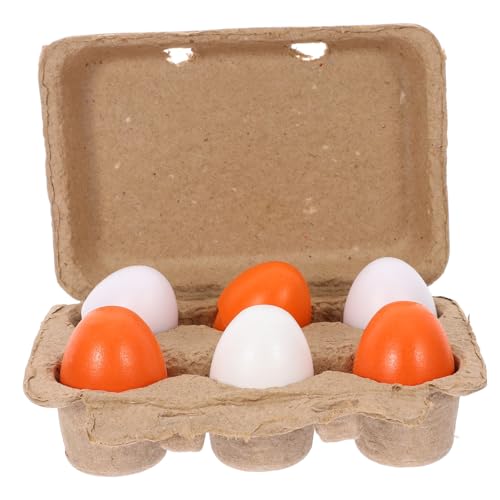 SUPVOX Realistisches Künstliche Mini Eier mit Eierkarton Detailgetreues Spielküchen zubehör für Dekoratives Puppenhaus Food Modell Osterdekoration und Rollenspielspielzeug von Supvox
