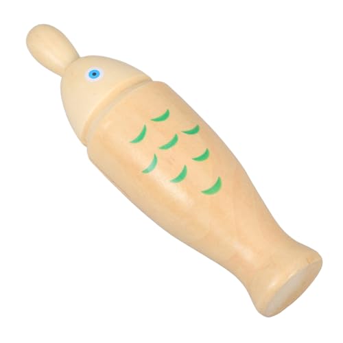 SUPVOX Rhythmus Instrument Holzblock für Fischform Guiro mit Rhythmusstock für Musikspielzeug Geeignet für Drinnen und Draußen Fördert Frühe Musikalische Entwicklung von Supvox