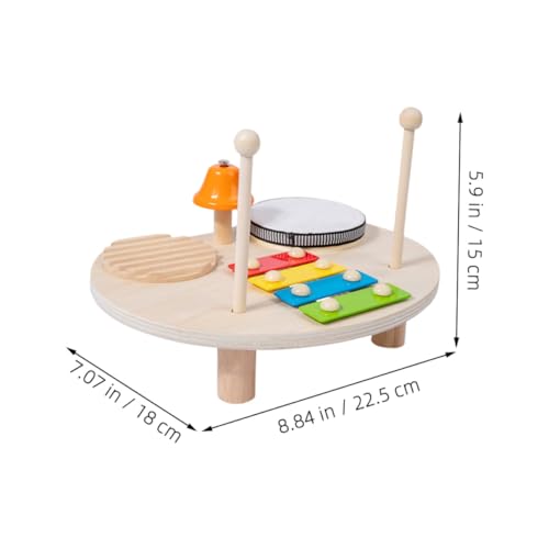 SUPVOX Schlagzeug Holzspielzeug mit Xylophon und Trommel Pädagogisches Musikinstrument für Kleinkinder Robustes Holz Handliche Vielseitiges Lernspielzeug für Jungen und Mädchen von Supvox
