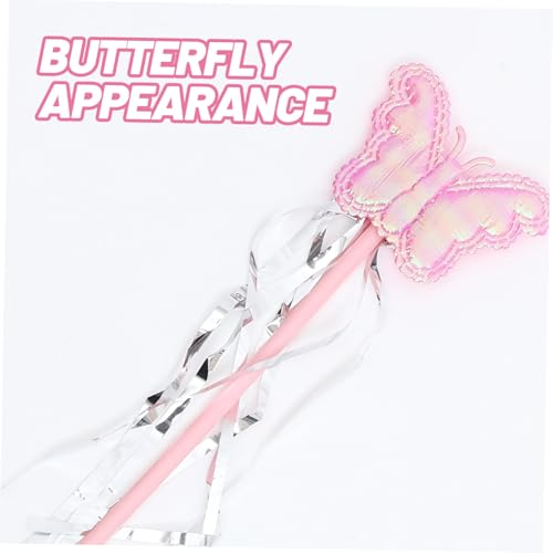 SUPVOX Schmetterlingsflügel Kostüm für Mädchen mit Rock Stirnband und Zauberstab Leichtes Feenkostüm für Fasching Halloween Party und Verkleidung Elegantes Material Angenehmer von Supvox