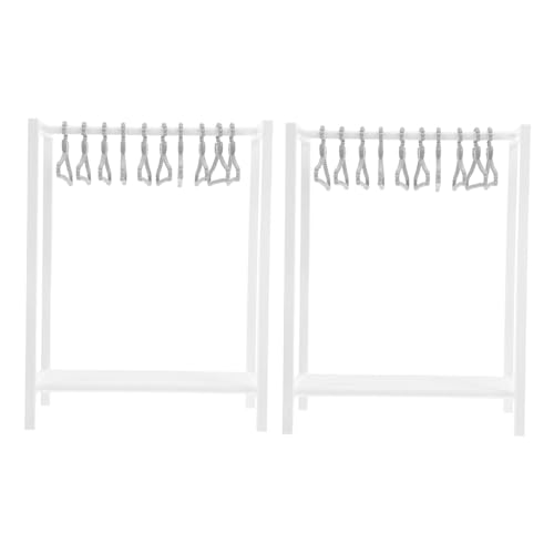 SUPVOX Simulationskleidung Trocknenständer Dollhouse Hanger Zubehör für Puppenmöbel Kleiderbügel für Puppen Puppenkleiderbügel Mini-Kleiderständer Puppenkleidung Accessoires Plastik Weiß von Supvox