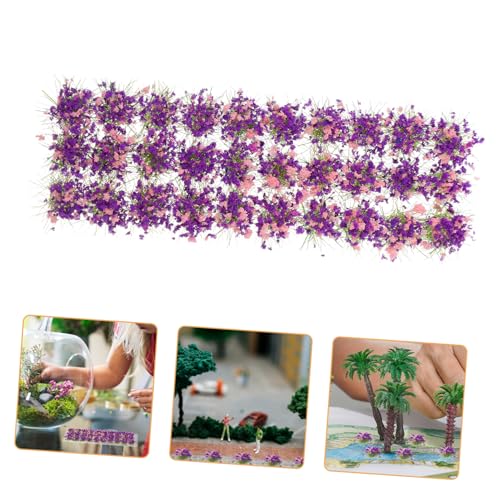 SUPVOX Simulierte Blumenbüschel Selbstklebend Violett für Sandtisch Modelle Miniaturlandschaft DIY Landschaftsdekoration Langlebig Hitzebeständig Einfach zu Verwenden von Supvox