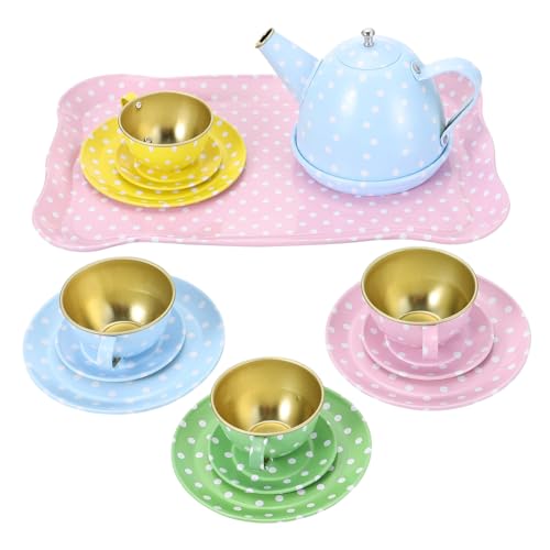 SUPVOX Teiliges Kinderspielzeug Tee Service aus Realistische Mini Küchen Set für Rollenspiele Robustes und Hautfreundliches Puppengeschirr Buntes Tee Zubehör für Jungen und Mädchen von Supvox