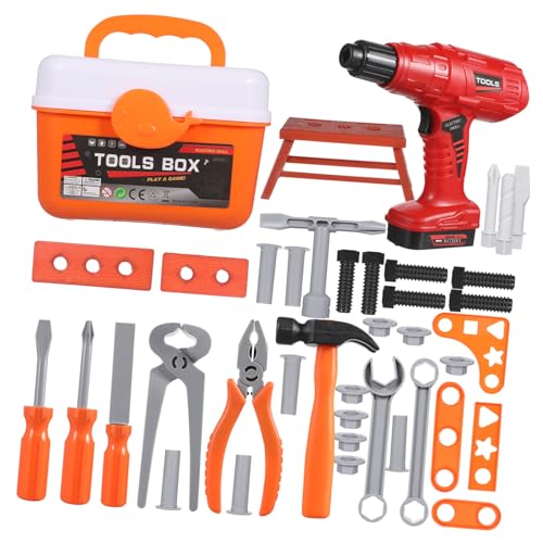 SUPVOX Teiliges Werkzeugkasten Set mit Elektroschrauber Realistische Baustellenwerkzeuge Sicherer Aufbewahrungsbox Geeignet für Kleinkinder Werkzeugkasten von Supvox