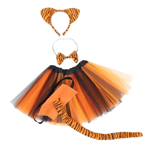 SUPVOX Tiger Cosplay Accessoires Teilig Kostüm Stirnband mit Tigerohren Fliege und Tüllrock für Halloween Karneval Fasching Party SUPVOX Tiger Cosplay Accessoires Teilig Kostüm Stirnband mit Tigerohren Fliege und Tüllrock für Halloween Karneval Fasching Party von Supvox