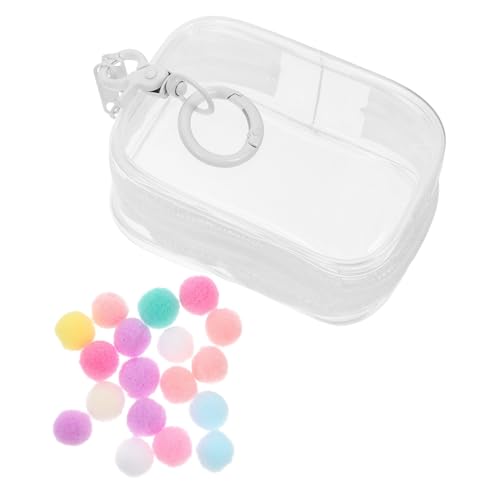 SUPVOX Transparente PVC Aufbewahrungstasche mit Schlüsselanhänger und Pompom Kleine Schutz Display Tasche für Mini Figuren Verschließbar Tragbar zum Sicheren Präsentieren und Tragen von SUPVOX Transparente PVC Aufbewahrungstasche mit Schlüsselanhänger und Pompom Kleine Schutz Display Tasche für Mini Figuren Verschließbar Tragbar zum Sicheren Präsentieren und Tragen von von Supvox