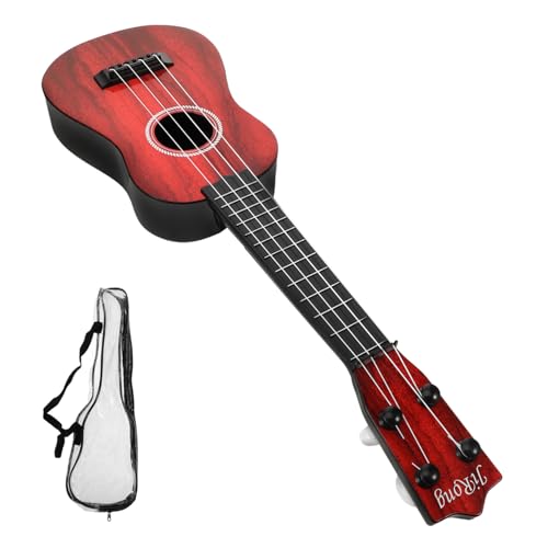 SUPVOX Ukulele für Kunststoffspielzeug mit Holzmaserung Anfänger Gitarre Nachahmung Pädagogisches Musikinstrument mit Tragetasche für Musikalische Früherziehung von Supvox