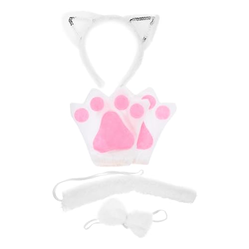 SUPVOX Weißes Katzenohren haarreif Plüschpfoten und Passendem Leichtes Bequemes Cosplay zubehör für Karneval Halloween Festival Kostüm Langlebig und Attraktiv Gestaltet von Supvox