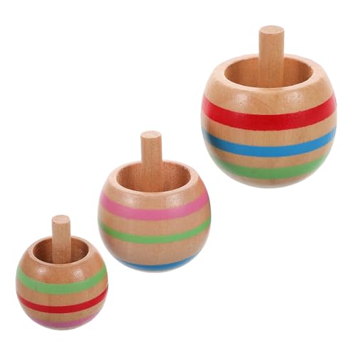 SUPVOX Wooden Spinning Toy Durable Educational Toy für Drinnen und Draußen Sicher für Fördert Motorische Fähigkeiten und Wahrnehmung für Reisen von Supvox