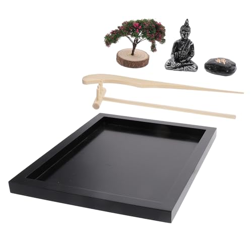 SUPVOX Zen Garten mit Buddha Figur Hölzerne Miniatur Zen Landschaft Deko Entspannendes Meditationssandspiel Kreatives Wohnaccessoire für Schreibtisch und Wohnzimmer SUPVOX Zen Garten mit Buddha Figur Hölzerne Miniatur Zen Landschaft Deko Entspannendes Meditationssandspiel Kreatives Wohnaccessoire für Schreibtisch und Wohnzimmer von Supvox