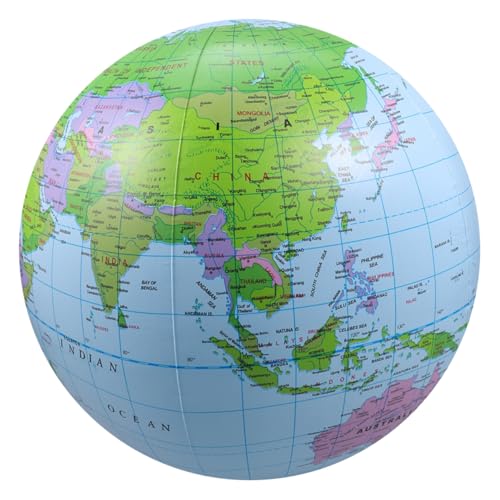 SUPVOX aufblasbarer Ball Strandball Globe Decor Pool Party Dekorationen Wasserball schwimmen Lernglobus Poolpartyzubehör Sommer aufblasbarer Ball Wasserlaufball Globe Toy PVC Blau von Supvox