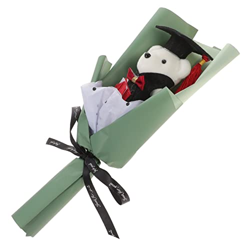 Supvox 1 Bund Bärenstrauß Mini 2024 Absolvent Party Blumenstrauß tragen abschlussgeschenk Abschlussfeier Dekoration rosenstrauß Puppen Orsacchiotto Peluche, Plastik Green von Supvox