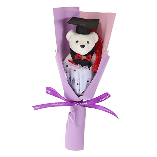 Supvox 1 Bund Bärenstrauß Mini-stoffbären Abschlussblumenstrauß Grad Bären Mädchen Stofftierstrauß Klein Abschluss Stickig Abschlussfeier Hallo Mini-abschluss-stofftier Das Violett Plüsch von Supvox