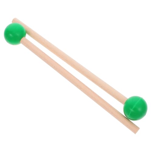 Supvox 1 Paar Marimbaschlägel Trommelstöcke klein Finger Zungentrommelschlägel Erwachsene geformt Performance Drumsticks Zungentrommel, Trommelstock Buchenholz Green von Supvox