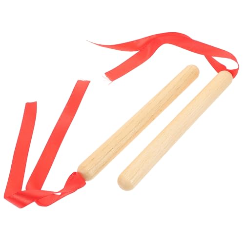 Supvox 1 Paar Rhythmusstäbe aus Holz mit Band Percussion Instrumente für Musikunterricht Leicht und Tragbar Fördert die Musikalität und Kreativität von Kindern Supvox 1 Paar Rhythmusstäbe aus Holz mit Band Percussion Instrumente für Musikunterricht Leicht und Tragbar Fördert die Musikalität und Kreativität von Kindern von Supvox