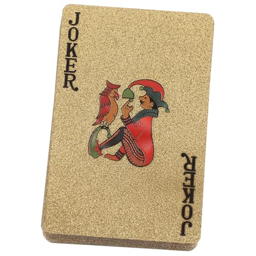 Supvox 1 Packung Spielkarten mit Goldfolie Poker Decks Partykartenspiel Standard-Spielkarte Tricks Requisiten Brettspiele- Karten für Trick Kartenspiele PVC Golden Supvox 1 Packung Spielkarten mit Goldfolie Poker Decks Partykartenspiel Standard-Spielkarte Tricks Requisiten Brettspiele- Karten für Trick Kartenspiele PVC Golden von Supvox