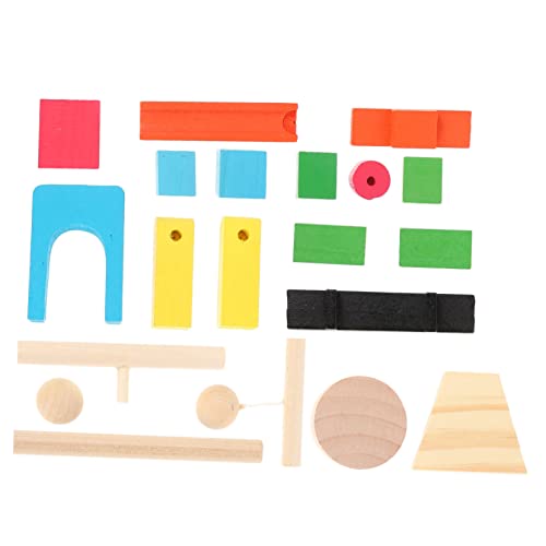 Supvox 1 Satz 19-Teilig Mechanisches Holzspielzeug bausteine von Supvox