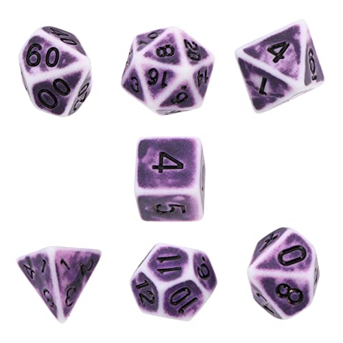 Supvox 1 Satz 7 Stück Lustige Würfelspiel-Requisiten Zahlenwürfel Großer Jumbo Einseitig Party Brettspiele Retro Unterhaltung Brettspiel Würfel Alte Würfel Acryl Violett von Supvox