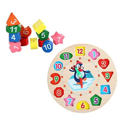 Supvox 1 Satz Alarmstuhlbausteine ​​für Clocks für zeituhr Nummern holzspielsachen zahlenteufel Uhr Bausteinspielzeug Bildungsblöcke hölzern Colorful von Supvox