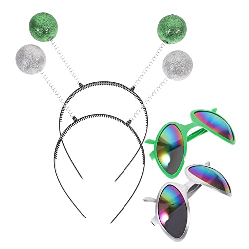 Supvox 1 Satz Alien Stirnbandbrille Außerirdische Brille Gläser gespiegelt erste getönt dekorative Party-Stirnbänder interessante Alien-Stirnbänder Alien -Stirnband mit Brille Plastik von Supvox