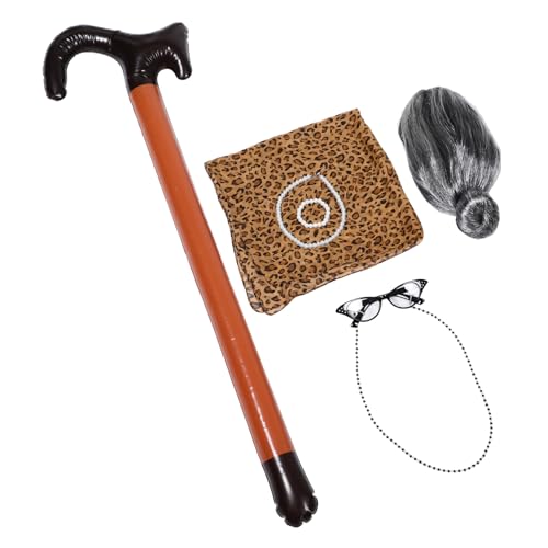 Supvox 1 Satz Alter Omaanzug Oma verkleidet sich Oma Outfit für Outfit für alte Damen lustige perücken für party Mädchen alte Lady Cosplay Requisite Opa Kostümzubehör Chiffon Supvox 1 Satz Alter Omaanzug Oma verkleidet sich Oma Outfit für Outfit für alte Damen lustige perücken für party Mädchen alte Lady Cosplay Requisite Opa Kostümzubehör Chiffon von Supvox