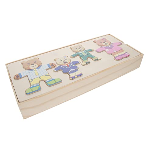 Supvox 1 Satz Ankleide-Puzzle Kinderpuzzle Tierpuzzles Puzzle- Für Pädagogische Puzzles Pädagogisches Tierpuzzlespielzeug Tierwechsel-kleidungsrätsel Holz von Supvox